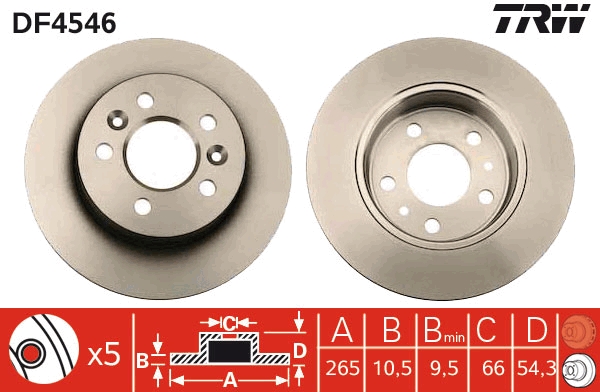 Brake Disc (Rear axle)  Art. DF4546