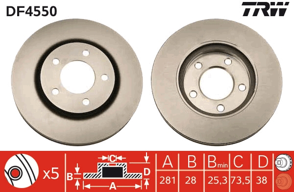 Brake Disc (Front axle)  Art. DF4550