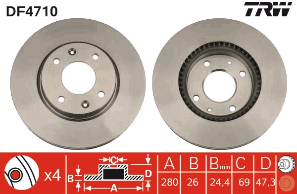 Brake Disc (Front axle)  Art. DF4710