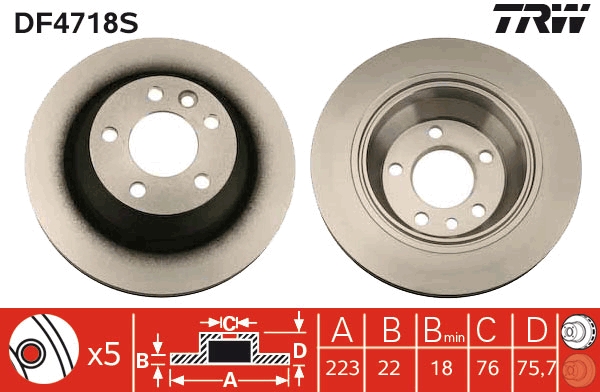 Brake Disc (Rear axle)  Art. DF4718S