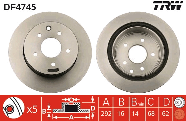 Brake Disc (Rear axle)  Art. DF4745