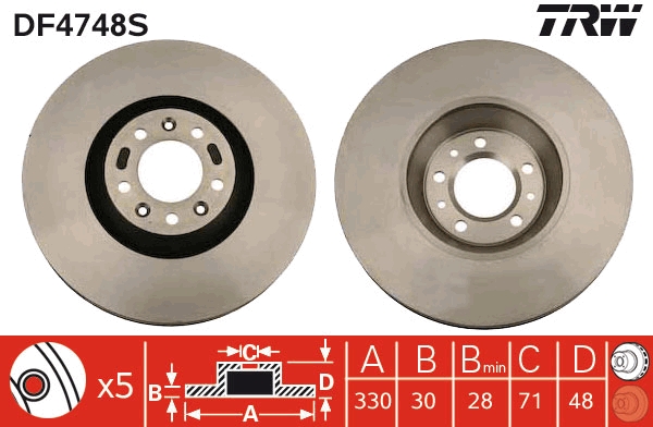 Brake Disc (Front axle)  Art. DF4748S