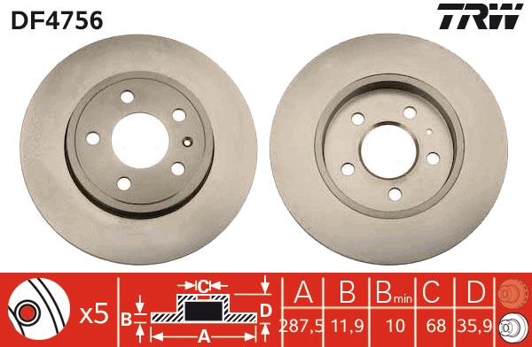 Brake Disc (Rear axle)  Art. DF4756