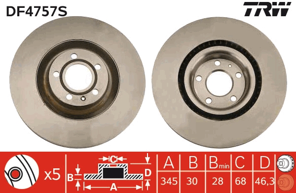 Brake Disc (Front axle)  Art. DF4757S