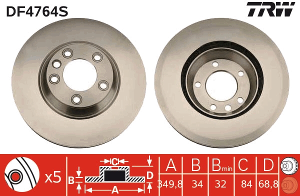 Brake Disc (Front axle, left)  Art. DF4764S