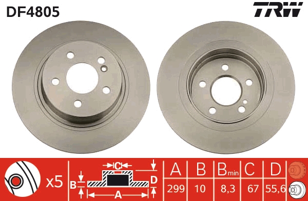 Brake Disc (Rear axle)  Art. DF4805