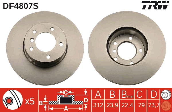 Brake Disc (Front axle)  Art. DF4807S