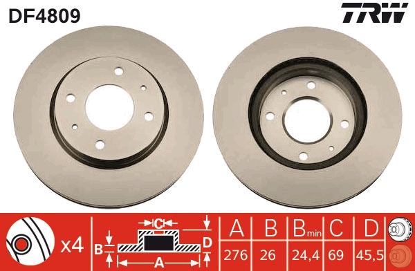 Brake Disc (Front axle)  Art. DF4809