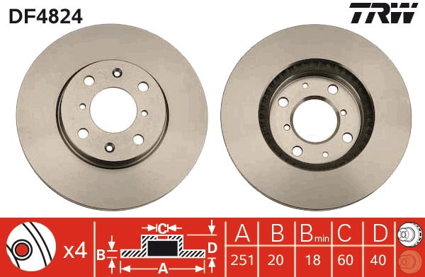 Brake Disc (Front axle)  Art. DF4824