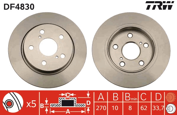 Brake Disc (Rear axle)  Art. DF4830