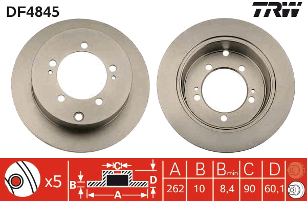 Brake Disc (Rear axle)  Art. DF4845