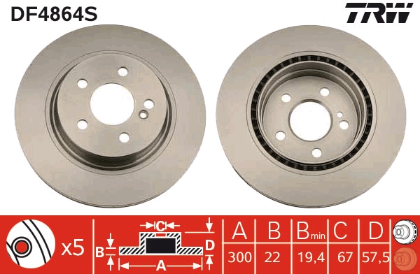 Brake Disc (Rear axle)  Art. DF4864S