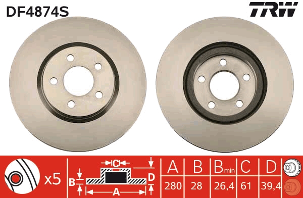 Brake Disc (Front axle)  Art. DF4874S