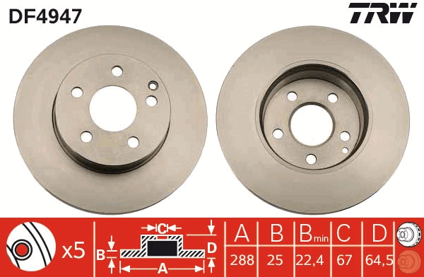 Brake Disc (Front axle)  Art. DF4947