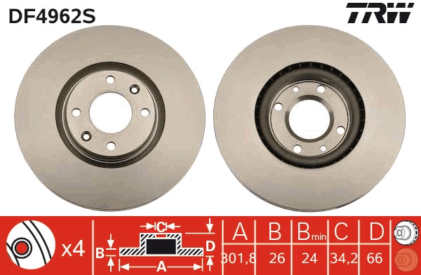 Brake Disc (Front axle)  Art. DF4962S