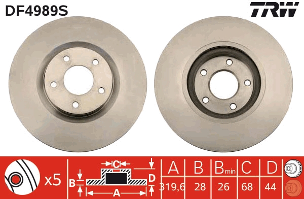 Brake Disc (Front axle)  Art. DF4989S