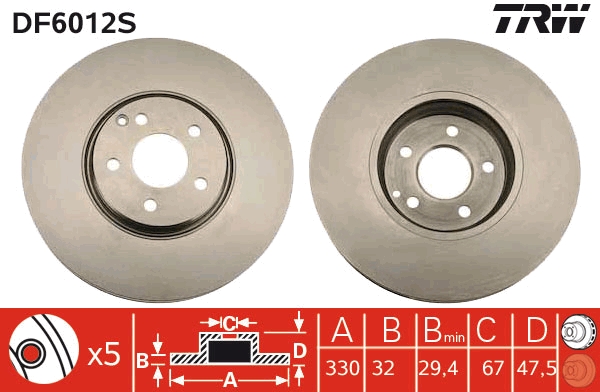 Brake Disc (Front axle)  Art. DF6012S