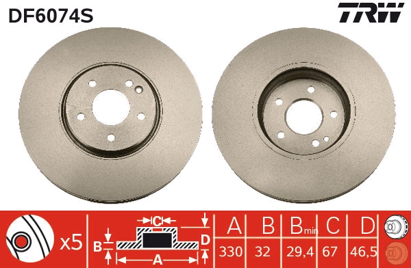 Brake Disc (Front axle)  Art. DF6074S