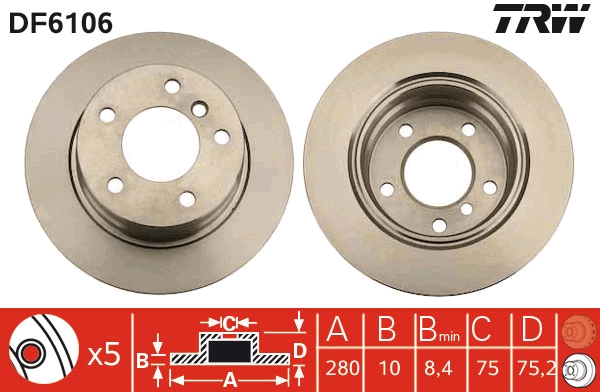 Brake Disc (Rear axle)  Art. DF6106