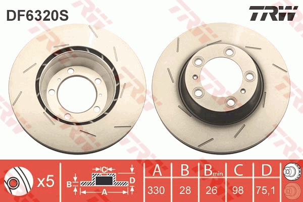 Brake Disc (Ventilated, inside)  Art. DF6320S