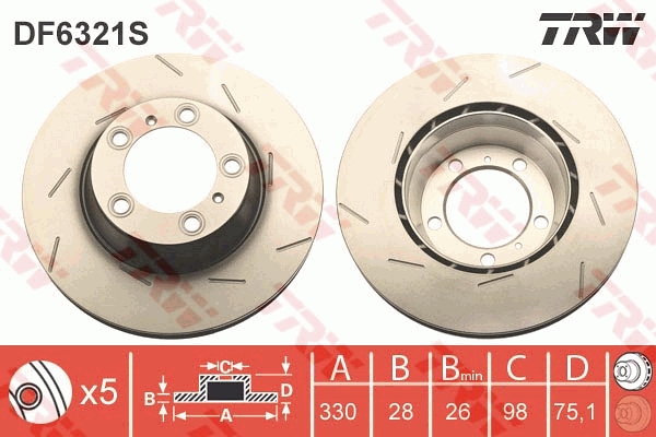 Brake Disc (Ventilated, inside)  Art. DF6321S