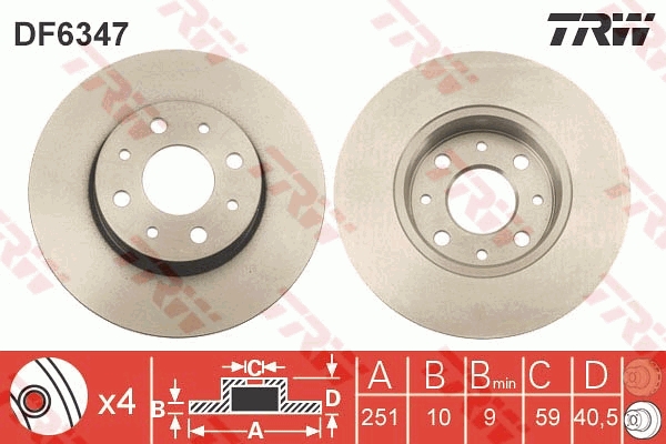 Brake Disc (Rear axle)  Art. DF6347