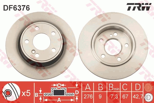 Brake Disc (Rear axle)  Art. DF6376