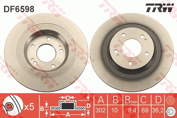 Brake Disc (Rear axle)  Art. DF6598