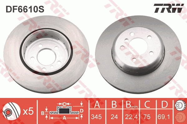 Brake Disc (Ventilated, inside)  Art. DF6610S