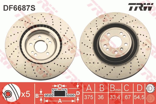 Brake Disc (Ventilated)  Art. DF6687S