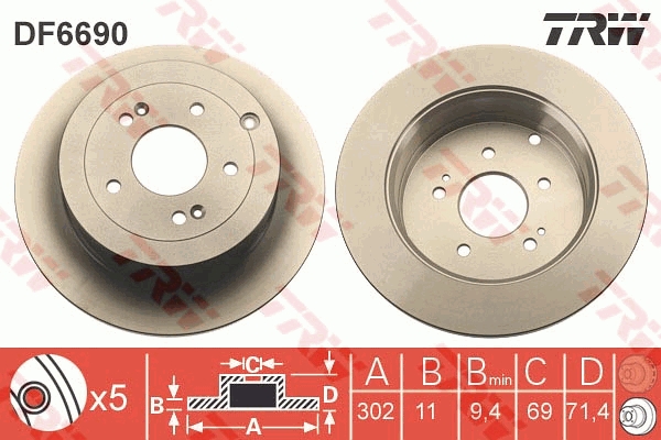 Brake Disc (Rear axle)  Art. DF6690