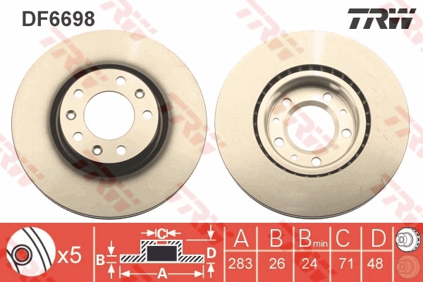 Brake Disc (Front axle)  Art. DF6698