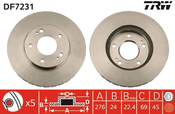 Brake Disc (Front axle)  Art. DF7231