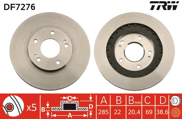 Brake Disc (Front axle)  Art. DF7276