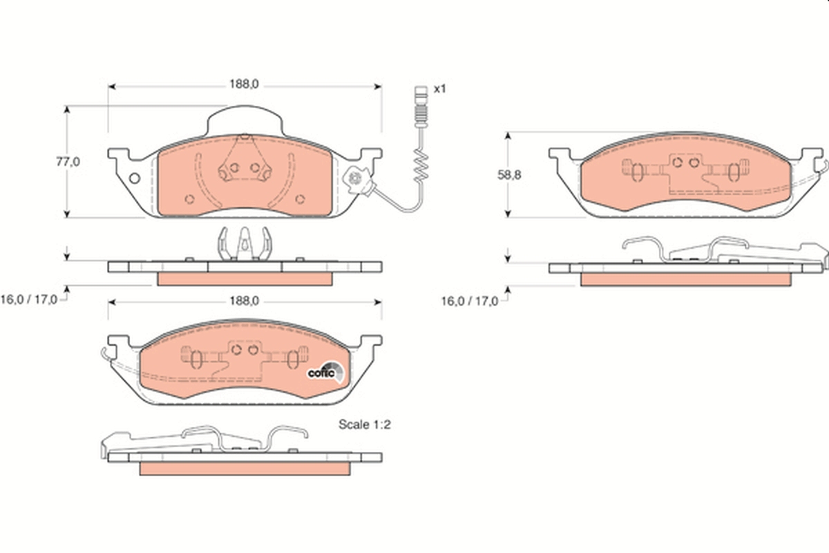 Brake Pad Set, disc brake (Front axle)  Art. GDB1378