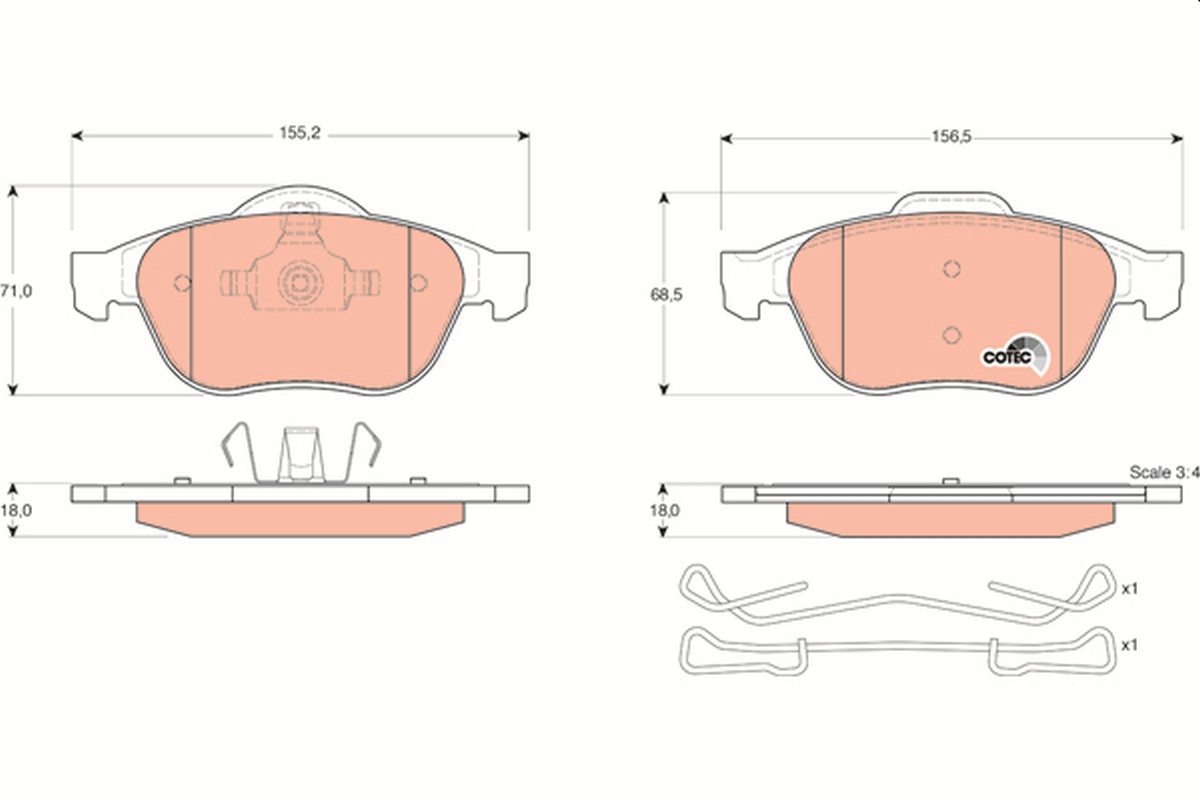 Brake Pad Set, disc brake (Front axle)  Art. GDB1468