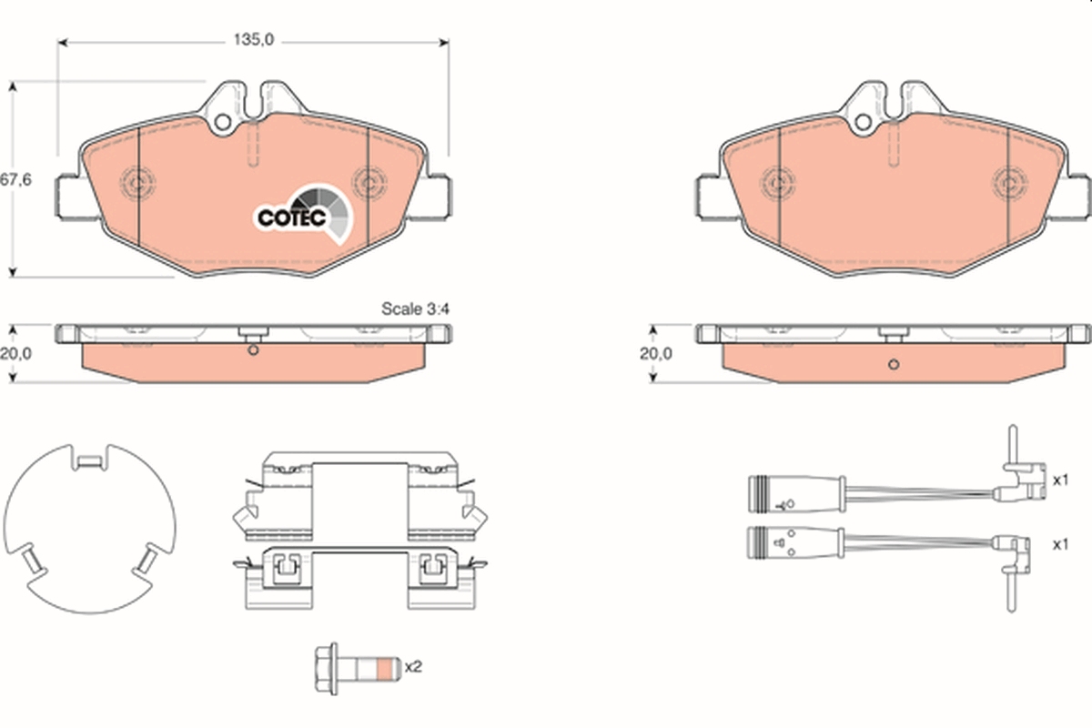 Brake Pad Set, disc brake (Front axle)  Art. GDB1542