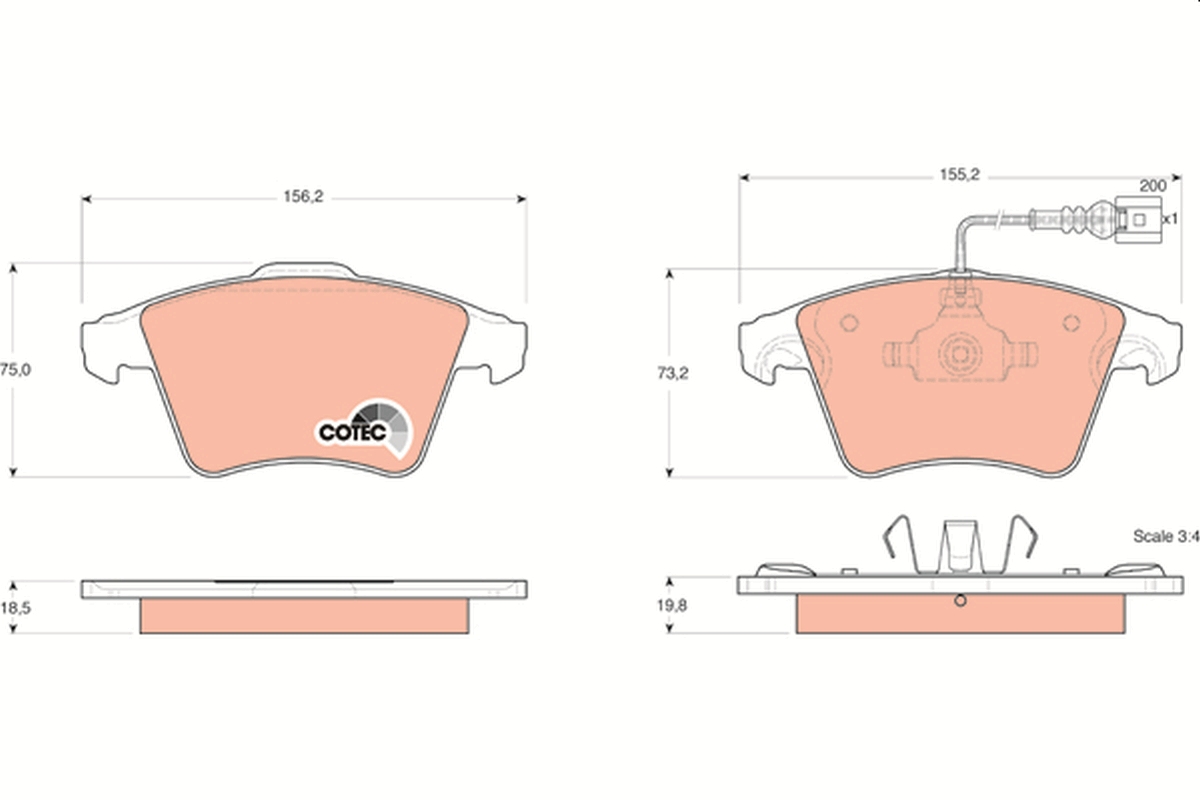 Brake Pad Set, disc brake (Front axle)  Art. GDB1555