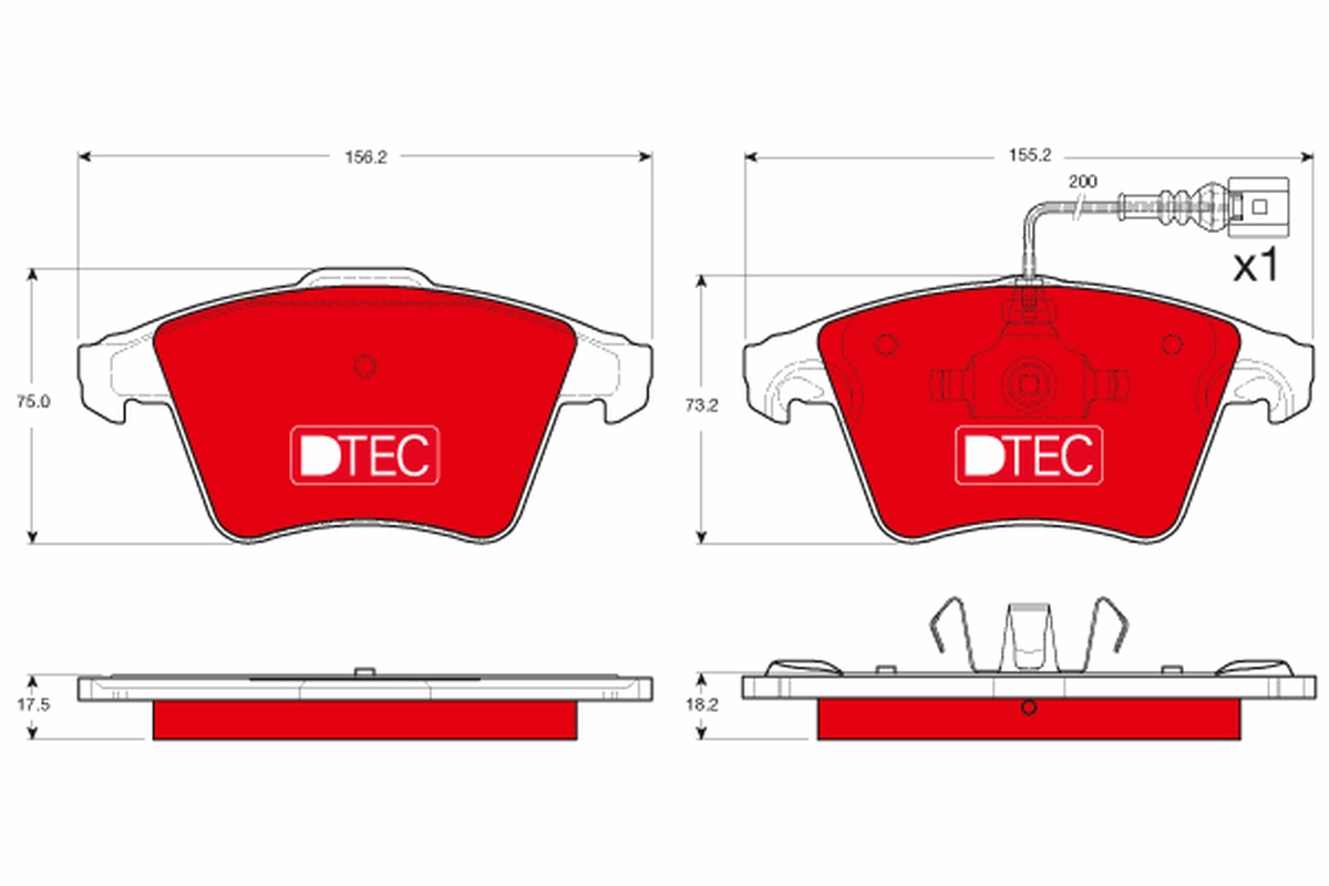 Brake Pad Set, disc brake (Front axle)  Art. GDB1556DTE