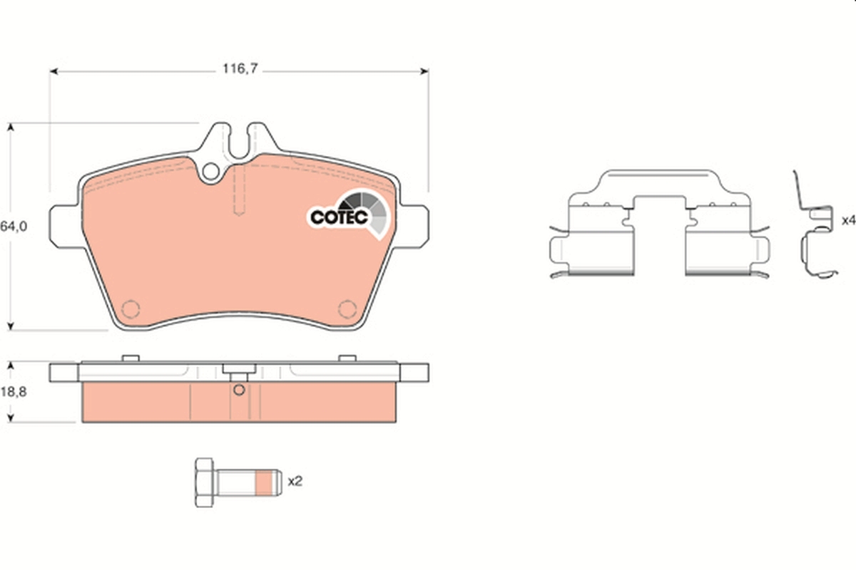 Brake Pad Set, disc brake (Front axle)  Art. GDB1629