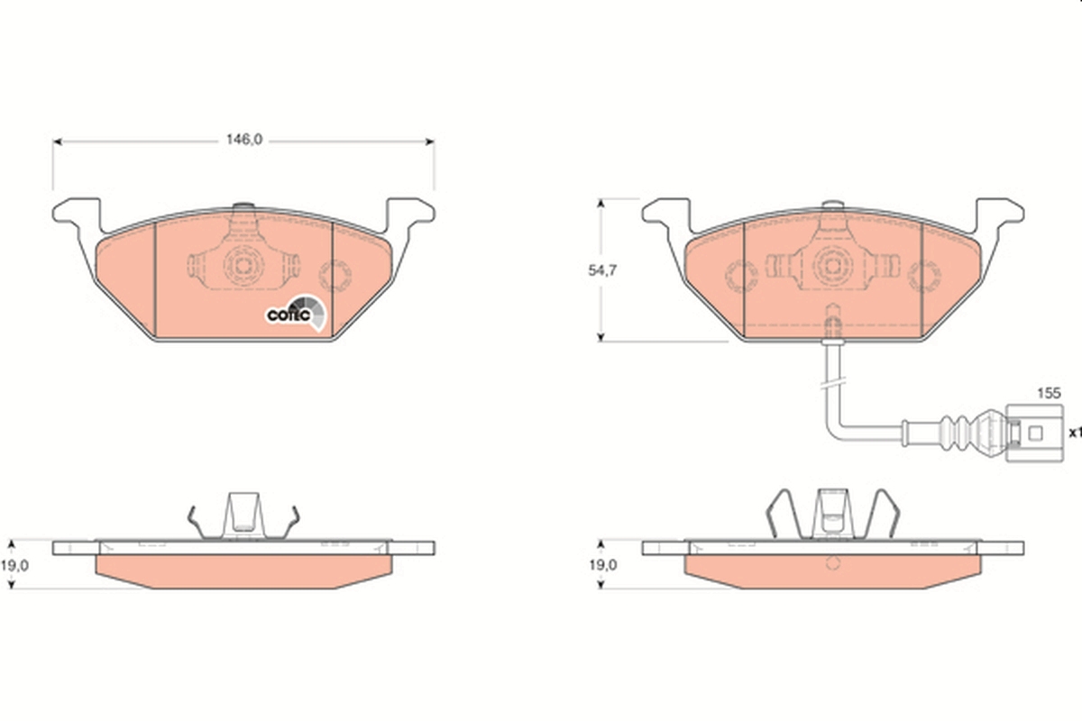 Brake Pad Set, disc brake (Front axle)  Art. GDB1658