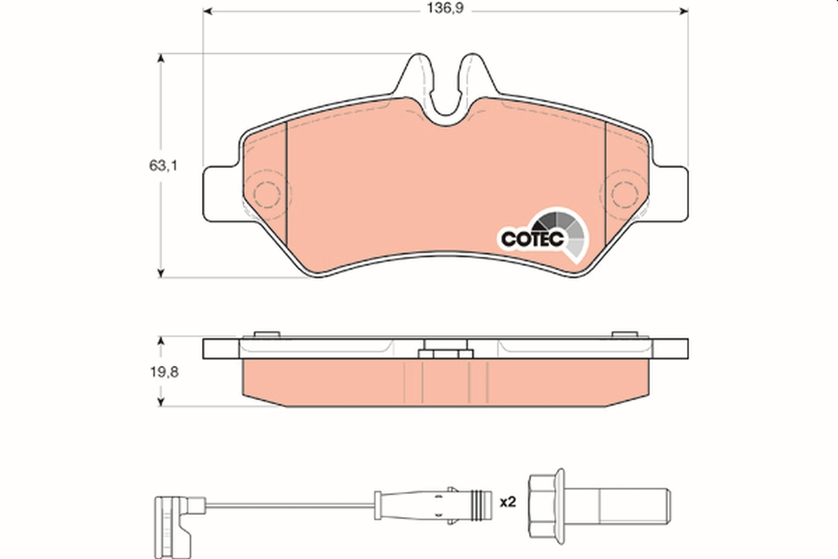 Brake Pad Set, disc brake (Rear axle)  Art. GDB1697