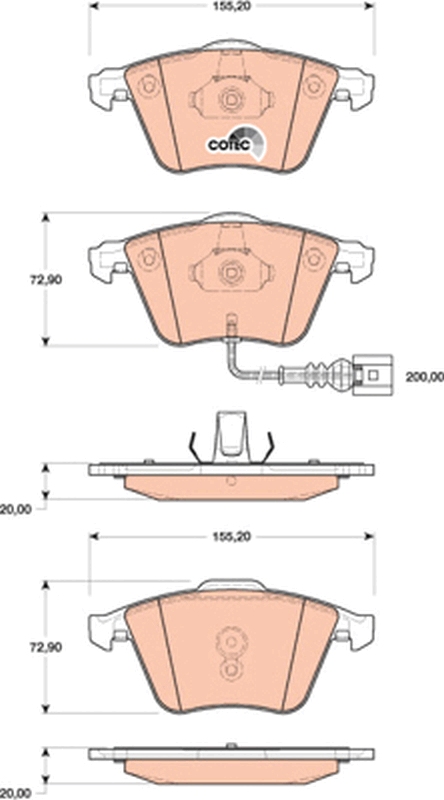 Brake Pad Set, disc brake (Front axle)  Art. GDB1809