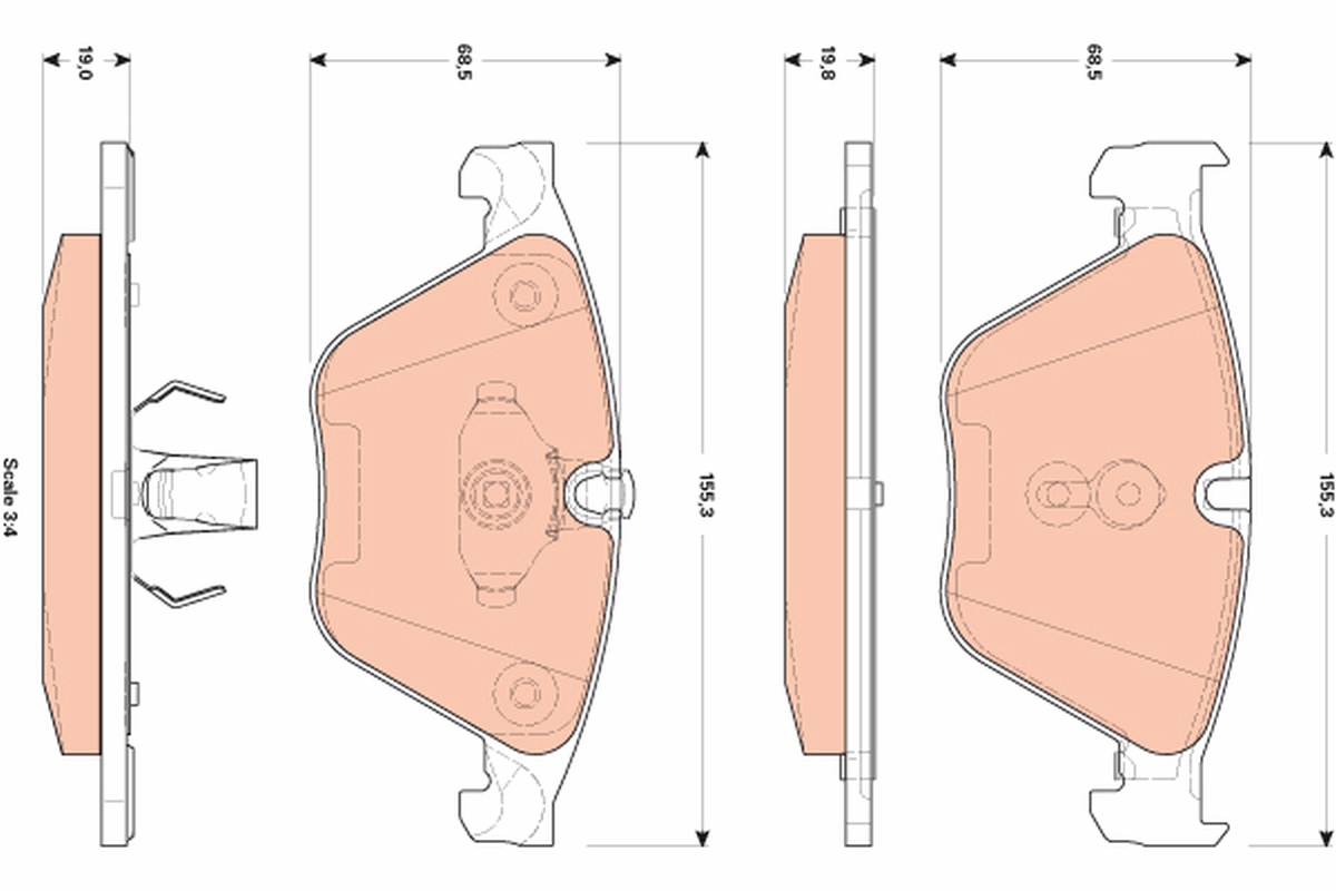 Brake Pad Set, disc brake (Front axle)  Art. GDB1854