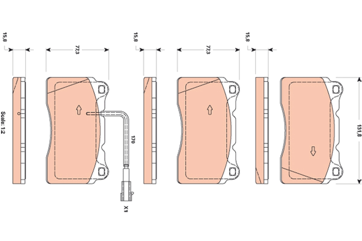 Brake Pad Set, disc brake (Front axle)  Art. GDB1871