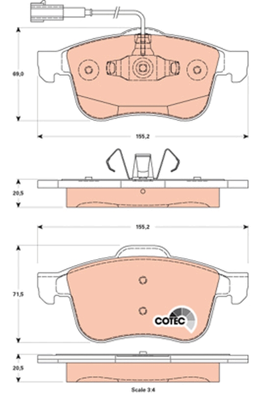 Brake Pad Set, disc brake (Front axle)  Art. GDB1880