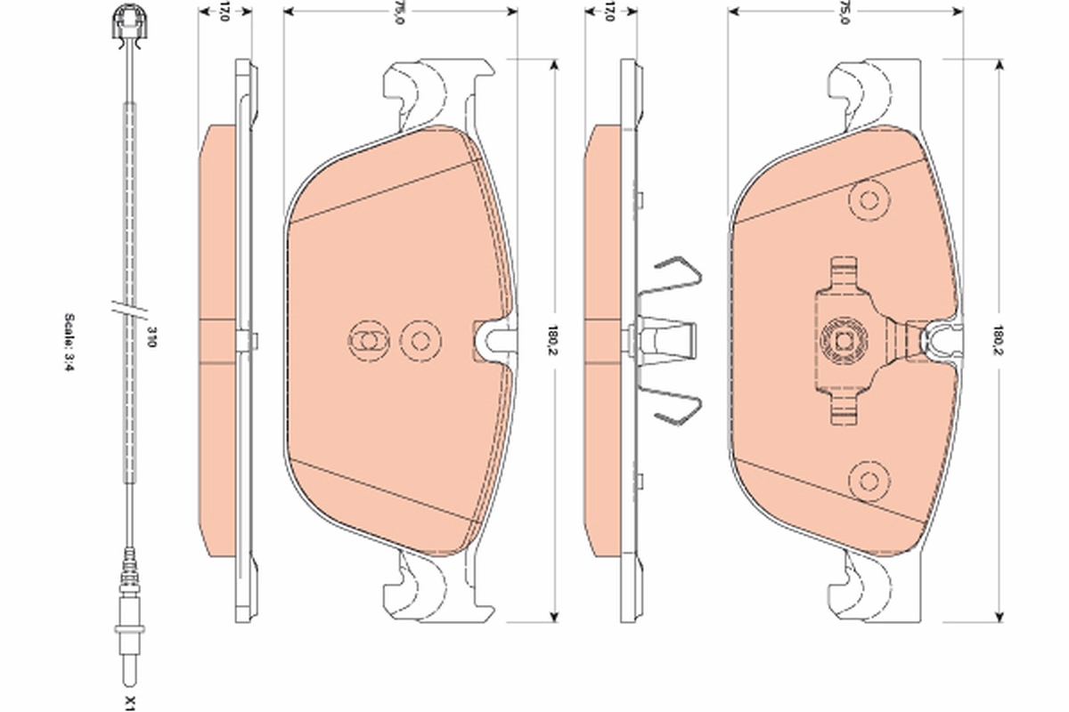 Brake Pad Set, disc brake (Front axle)  Art. GDB1889