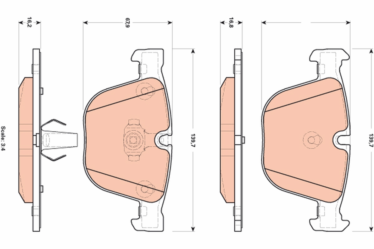 Brake Pad Set, disc brake (Rear axle)  Art. GDB1892