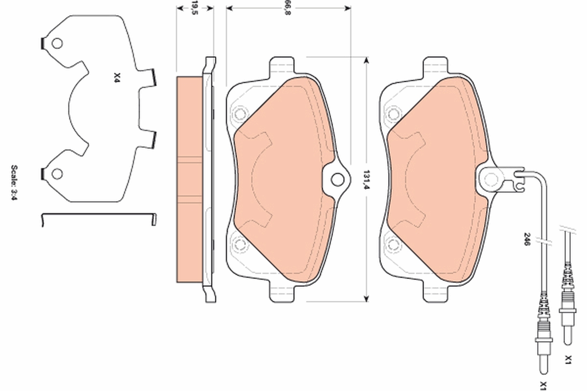 Brake Pad Set, disc brake (Front axle)  Art. GDB1895