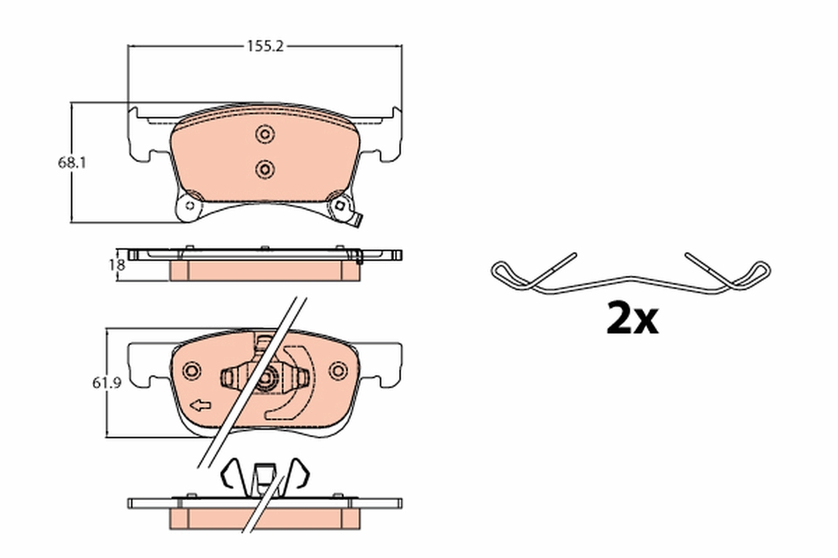 Brake Pad Set, disc brake (Front axle)  Art. GDB2091